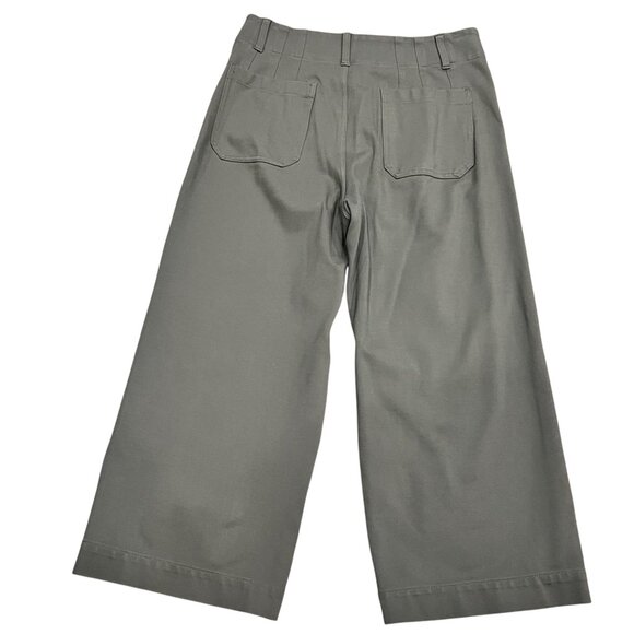 Anthropologie Maeve Colette Wide-Leg Cropped Pants, Olive, 32 - Picture 8 of 9